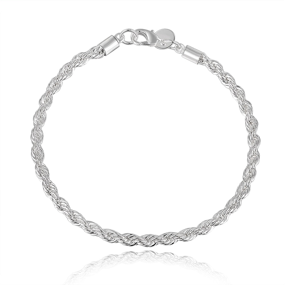 Buy Silver Men Rope Chain Bracelet Oxidized Twisted Birthday Gift for Him  Unisex Chain Bracelet 6mm SB00070 Online in India - Etsy